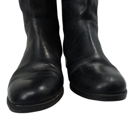 Patricia Nash Black Knee High Leather Riding Boots Size 6.5 Tooled Carlina - Picture 7 of 14